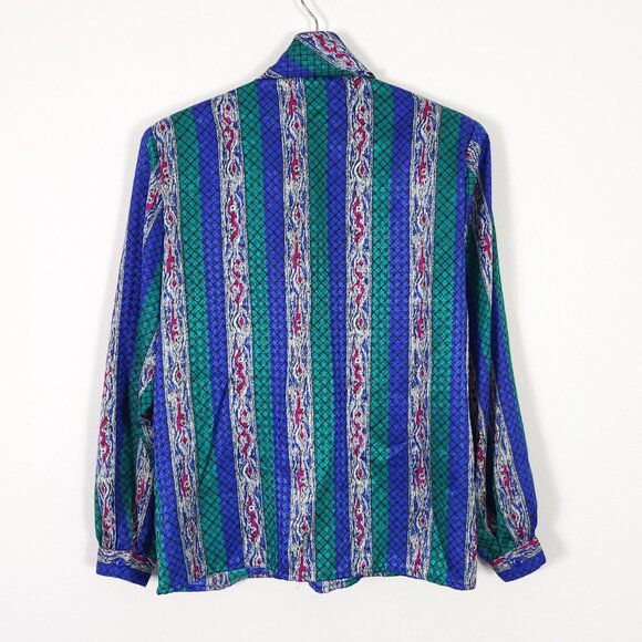 Vintage Retro Tie Neck Secretary Blouse - Picture 2 of 8